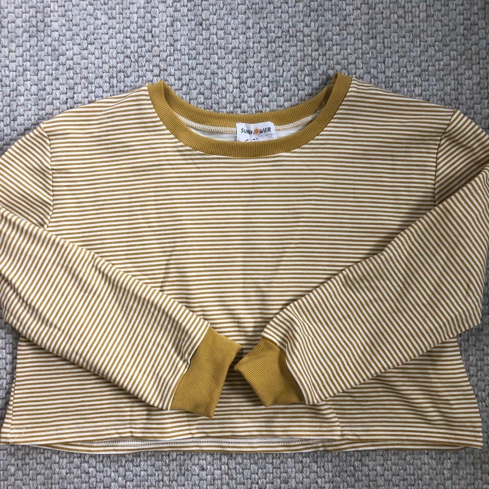 Yellow Stripe Crop Top